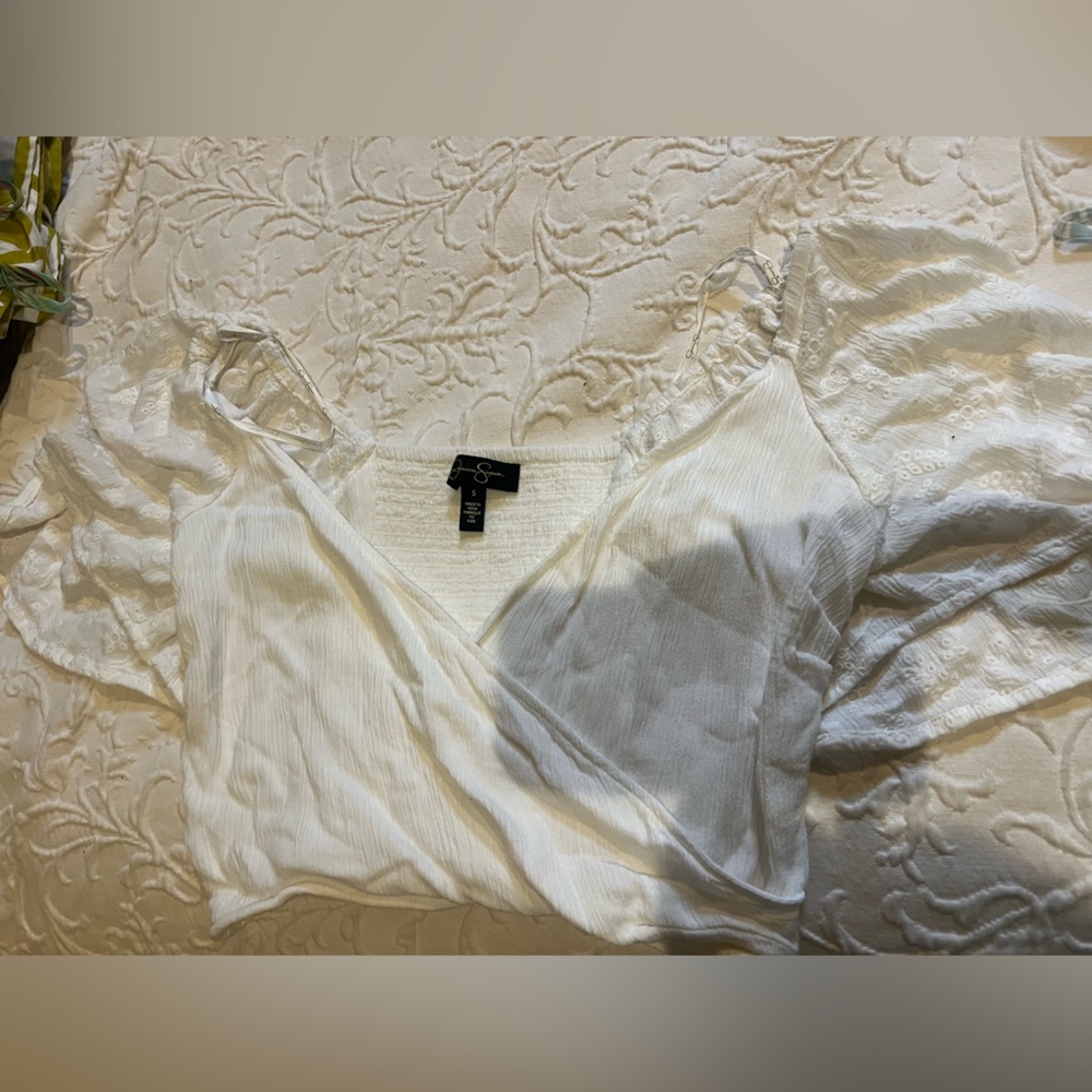 Jessica Simpson Textured White Top